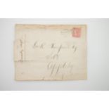 A QV 4d Rose Carmine stamp used on cover, possibly SG 66, Carlisle postmark for 1866