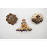Durham Light Infantry, Royal Scots and Royal Artillery sweetheart brooches