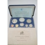 A Frankin Mint cased First National Coinage of Barbados silver proof coin set, with certificate of