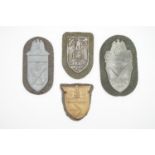 Four Wehrmacht pattern campaign shields