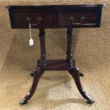 A reproduction mahogany sofa table, 57 x 41 x 68 cm