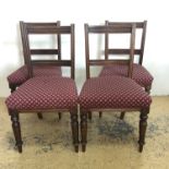 A set of four Victorian mahogany dining chairs