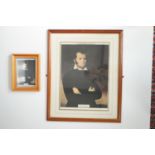 Two framed portraits of James Bowie (1796 - 1836) the 19th-century American pioneer killed at the