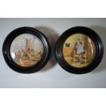 Two Staffordshire pot lids