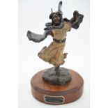 Jay Contway (born 1935) "Fancy Dancer", a cold-painted bronze sculpture of a Native American, 19