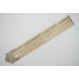 A late 19th Century ivory and "German silver" folding 24-inch ruler / sector by Preston, one face