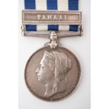 An Egypt medal with Tamai clasp impressed to W Chadwick, Pte, RM HMS Euryalus