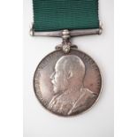 An Edward VII Volunteer Long Service medal to 2666 Sjt J Wildman, 3 VB W Riding Regt