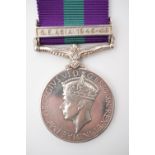 A George V General Service medal with S E Asia 1945-46 clasp to FG Off W M Jones, RAF