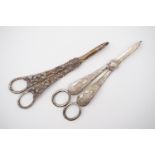 Two pairs of 19th Century electroplate grape scissors