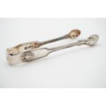 A pair of Victorian silver shell pattern sugar tongs, John Round and Son, Sheffield, 1897, 49.4g