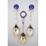 Three 1920s silver golfing prize spoons from the 'Davenport Golf Club', Birmingham, 1926 (2) and