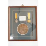 British War and Victory medals with Memorial Plaque to 207309 Pte Frank Arthur Musgrove, 2nd