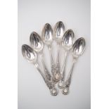 A set of six George VI silver King's pattern tea spoons, R P C & Co, Sheffield, 1942, 168.2g