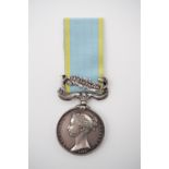 A Crimea medal with Sebastopol clasp impressed to J Carse (?)[bruise over third letter of surname]