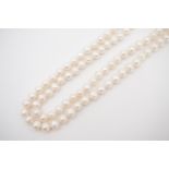A vintage baroque pearl rope necklace, pearls all approximately 8mm in diameter, 168 cm, 111.3g