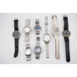 A number of contemporary sports and dress watches, (a/f)