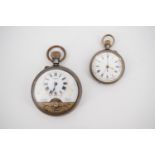 A late 19th Century French Hebdomas patent pocket watch and one other (a/f)