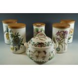 Five Portmeirion storage jars and a tureen