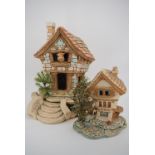 Two Pendelfin displays including a town house, 46 cm and "Castle Tavern", 30 cm