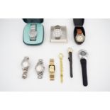 A quantity of vintage wristwatches, including a gentleman's cased Seiko, and a lady's cased Next