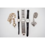 A quantity of ladies' quartz wrist and fob watches