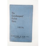 A 1914 "Gamekeepers" pocket diary for 1914