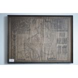 After John Speed (1551-1629) Map of Northumberland, offset lithographic print, framed under glass,