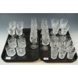 A quantity of crystal glasses