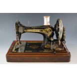 A vintage Singer table model sewing machine