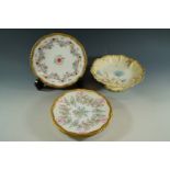 Four hand-enamelled Copeland China plates signed and dated "Kate Bruce age 77, 1904", together