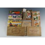 Tea and cigarette card albums and cards, subjects including civil aeroplanes, national flags and