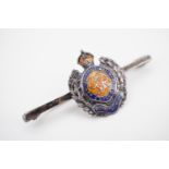 A Royal Engineers enamelled white-metal sweetheart brooch, stamped 'silver', 4.3g