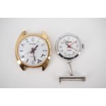 A Spezial Masonic wrist watch and a nurse's fob watch (a/f)