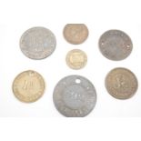 Sundry late 19th and early 20th Century tokens including Shipley & District tramways, Black Horse