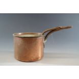 A small Victorian copper sauce pan and lid by Benham and Froud