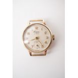 A lady's 1950s 9ct gold cased Trojan wrist watch, having a 15 jewel antimagnetic movement, brushed