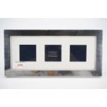 A contemporary Carr's silver triple photograph frame, 24 cm x 29 cm