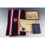 A vintage Rossall School scarf etc.