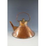 A Victorian copper and brass barge kettle