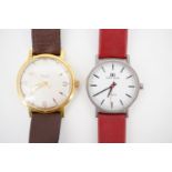 A 1950s / 1960s Poljot 17-jewel manual wind wrist watch and a "Danish design" Titanium watch.`