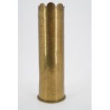 A Great War trench art artillery shell case engraved "Souvenir of the Great War 1914-1919", by G L