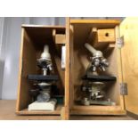 Two Soviet Russian Biolam microscopes