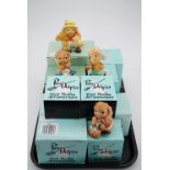 Ten boxed Pendelfin rabbit figurines including "Scrumpie", "Birdy", "Pipkin", "Belle", "Digit", "