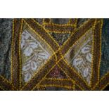 Two Indian embroidered and sequin-spangled / beaded throws or wall hangings, each approximately