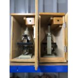 Two Soviet Russian Biolam microscopes