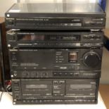 A Technics Hi-Fi system including amplifier SO-X880L, double cassette deck RS-X888, stereo tunerST-