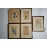 William Curtis (1746-1799) A set of five hand-tinted botanical engravings taken from Curtis' "
