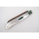 A Victorian mother-of-pearl-handled silver pocket folding fruit knife