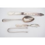 Antique silver flatware, including a George III table spoon (Samuel Godbehere and Edward Wigan,